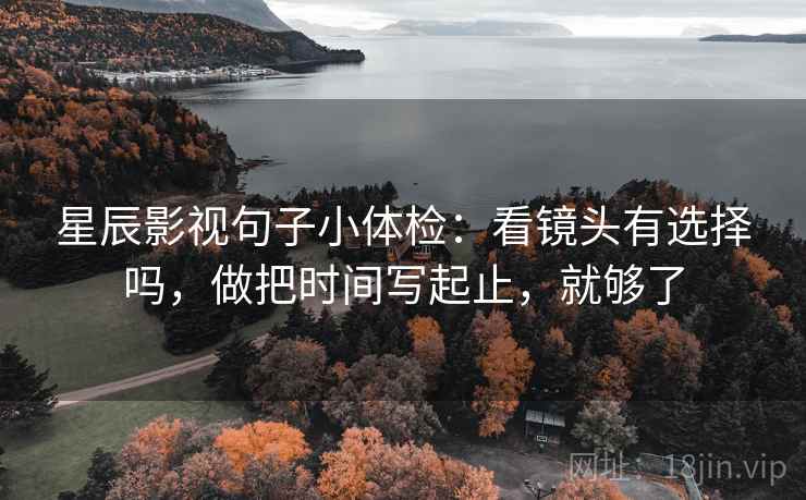 星辰影视句子小体检：看镜头有选择吗，做把时间写起止，就够了